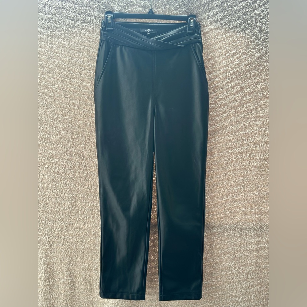 🖤 7 For All Mankind Black Faux Leather Pants – Size XS 🖤